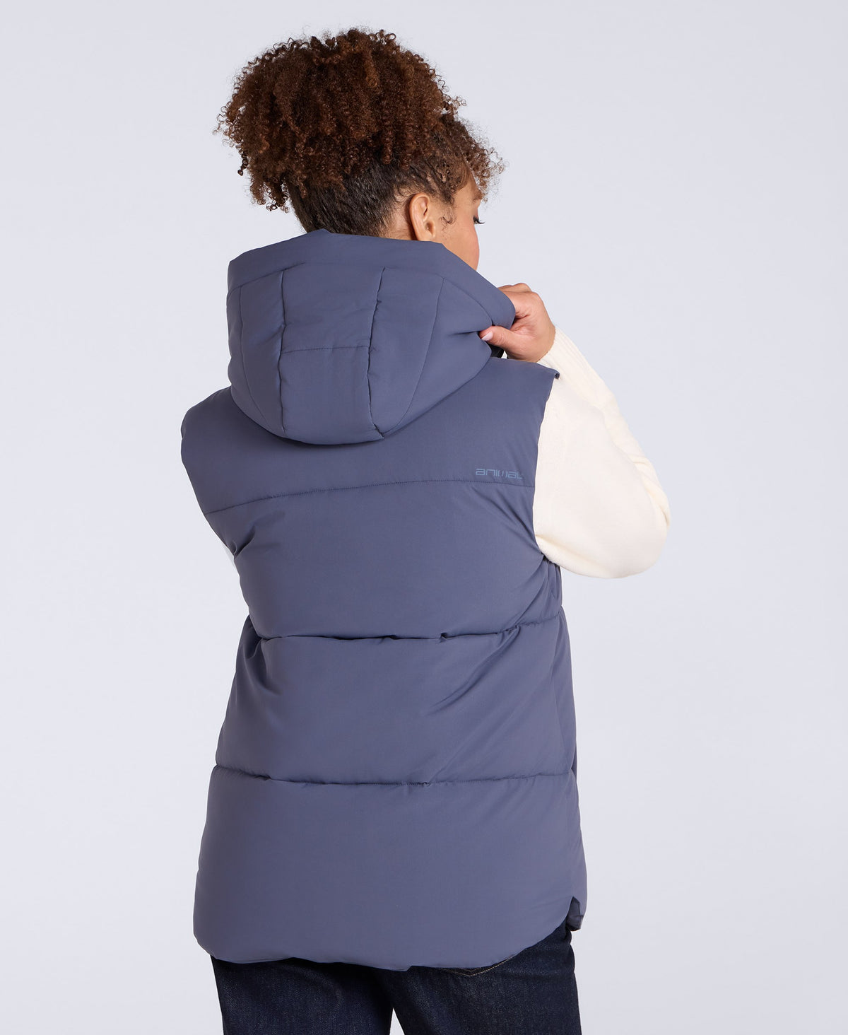 Oslo Womens Padded Gilet With Hood - Blue