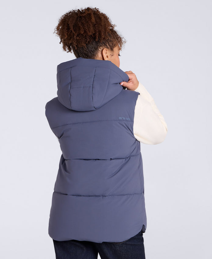 Oslo Womens Padded Gilet With Hood - Blue