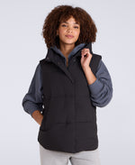 Oslo Womens Padded Gilet With Hood - Jet Black