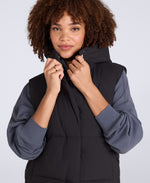 Oslo Womens Padded Gilet With Hood - Jet Black