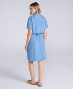 Womens Shirt Dress - Light Blue