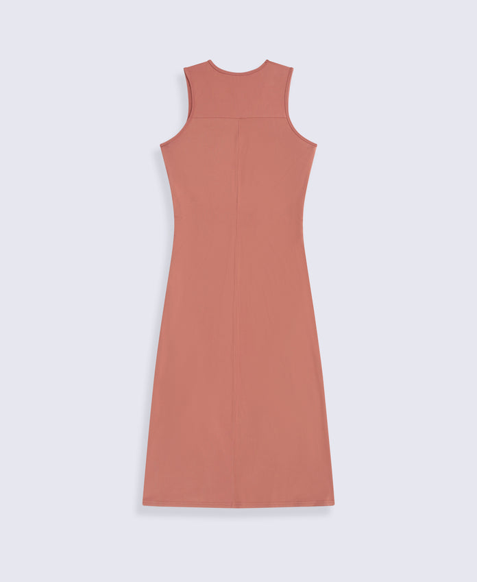 Alba Womens Tank Midi Dress - Rust