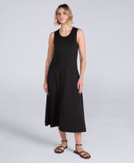 Alba Womens Tank Midi Dress - Jet Black