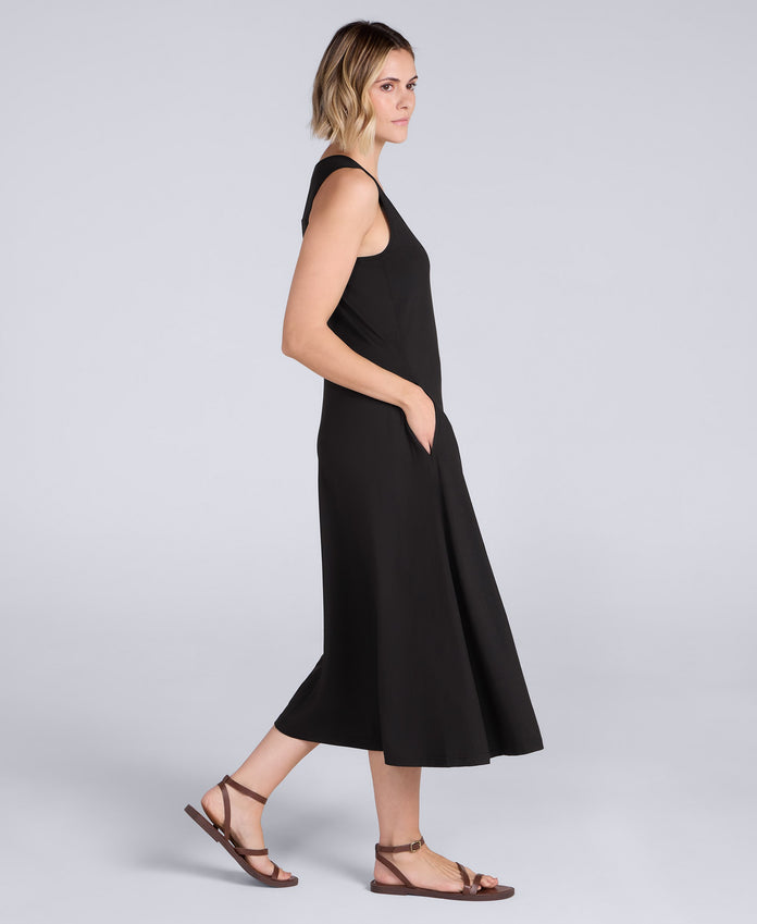 Alba Womens Tank Midi Dress - Jet Black
