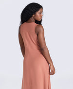Alba Womens Tank Midi Dress - Rust