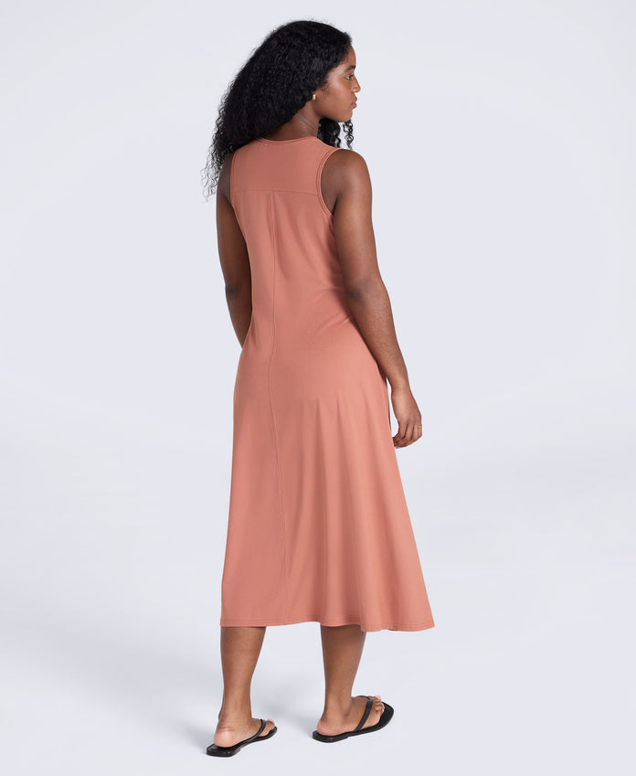Alba Womens Tank Midi Dress - Rust