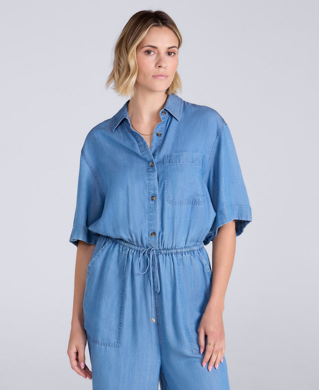 Olivia Womens Jumpsuit - Light Blue
