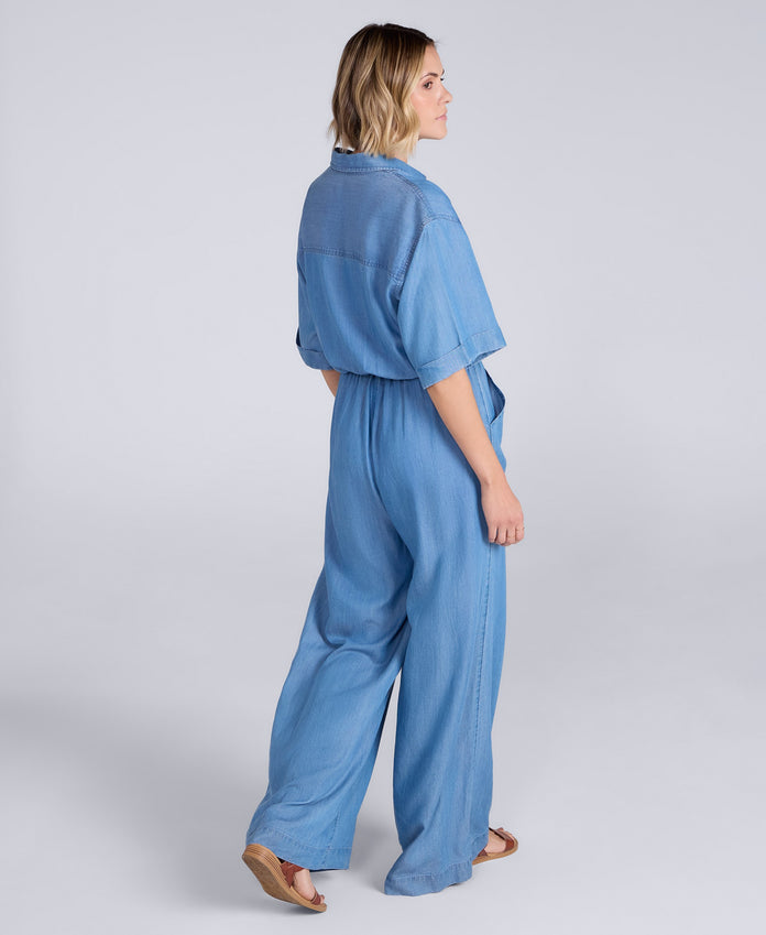 Olivia Womens Jumpsuit - Light Blue
