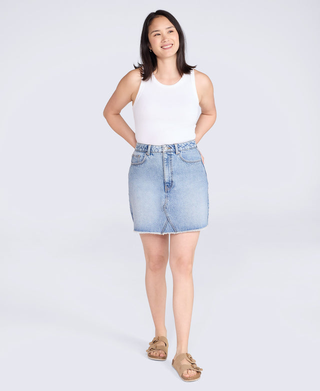 Kate Womens Mini Denim Skirt - Blue