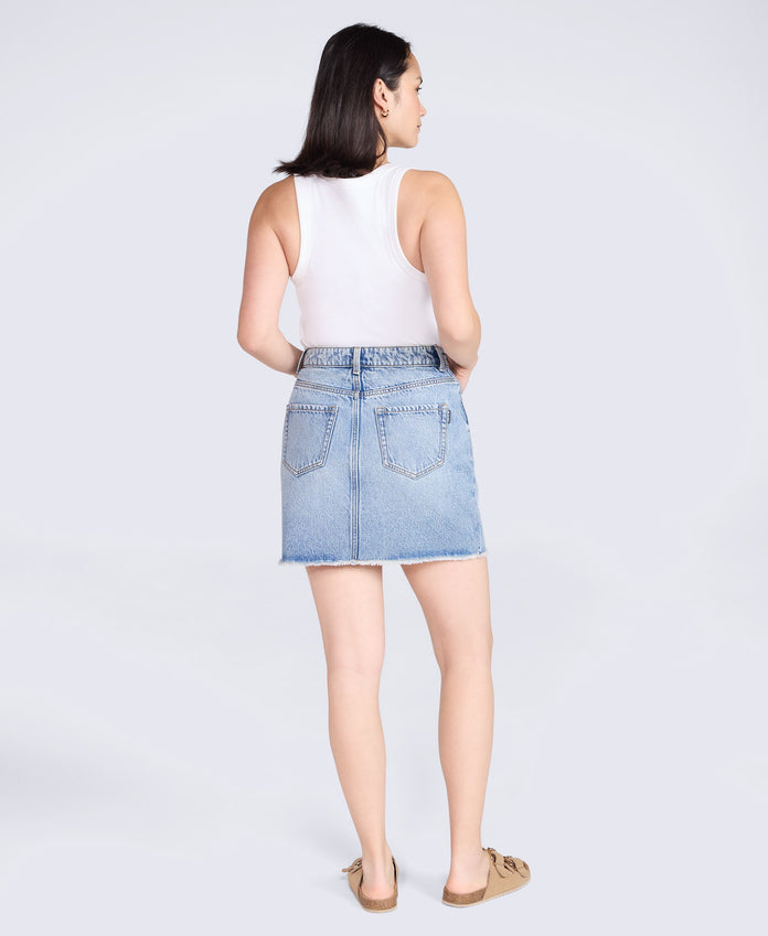 Kate Womens Mini Denim Skirt - Blue