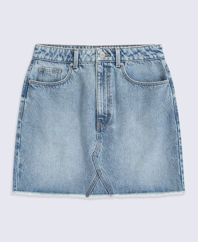 Kate Womens Mini Denim Skirt - Blue