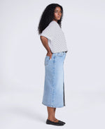 Womens Denim Midi Skirt - Blue
