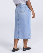 Womens Denim Midi Skirt - Blue