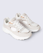 Ezra Womens Everyday Leather Trainers - Beige