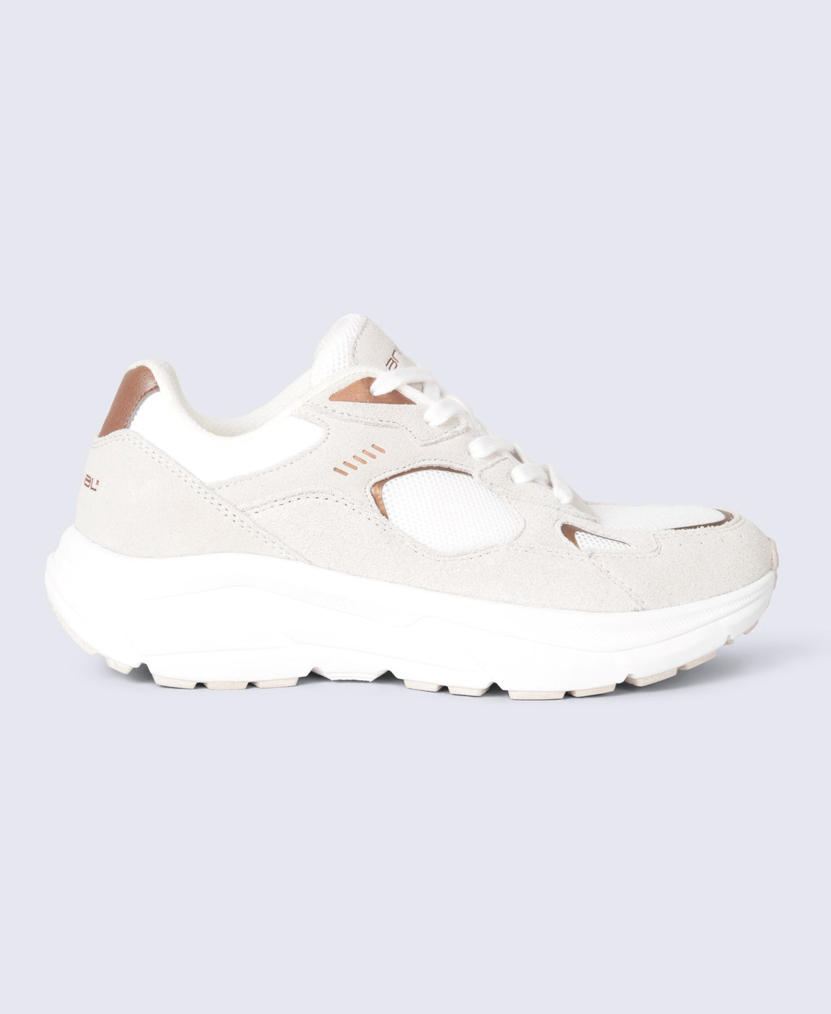 Ezra Womens Everyday Leather Trainers - Beige