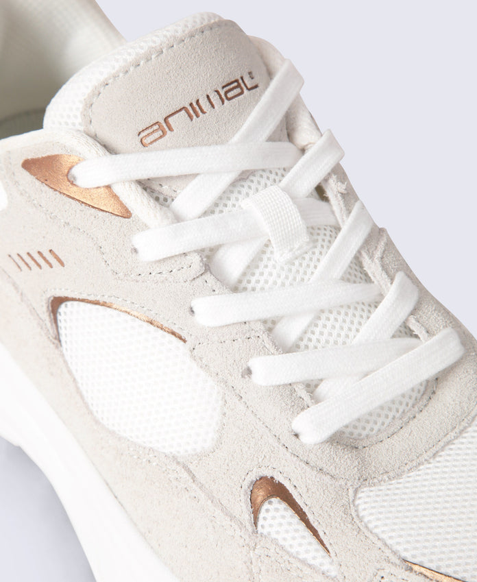 Ezra Womens Everyday Leather Trainers - Beige