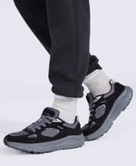 Ezra Mens Everyday Leather Trainer - Dark Grey