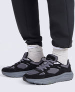 Ezra Mens Everyday Leather Trainer - Dark Grey