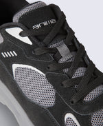 Ezra Mens Everyday Leather Trainer - Dark Grey