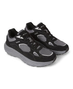 Ezra Mens Everyday Leather Trainer - Dark Grey