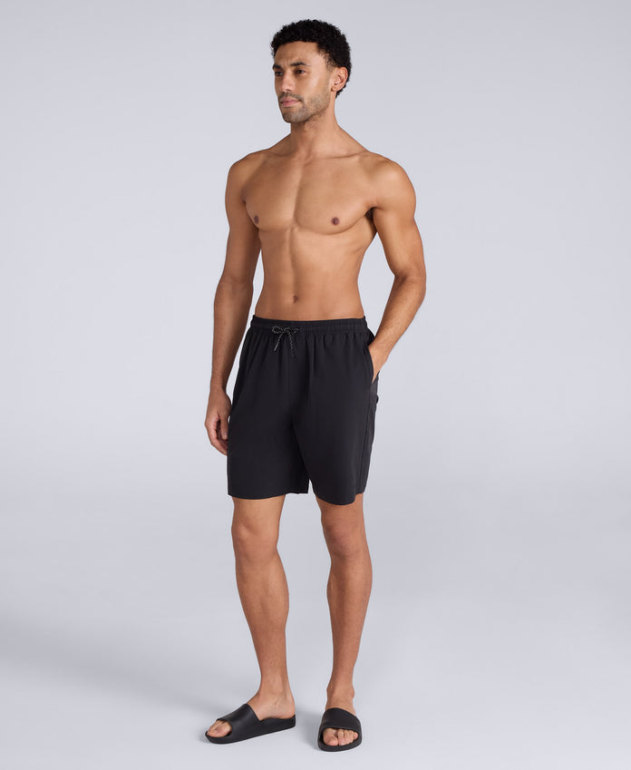 Reeva Mens Hybrid Swim Shorts - Black