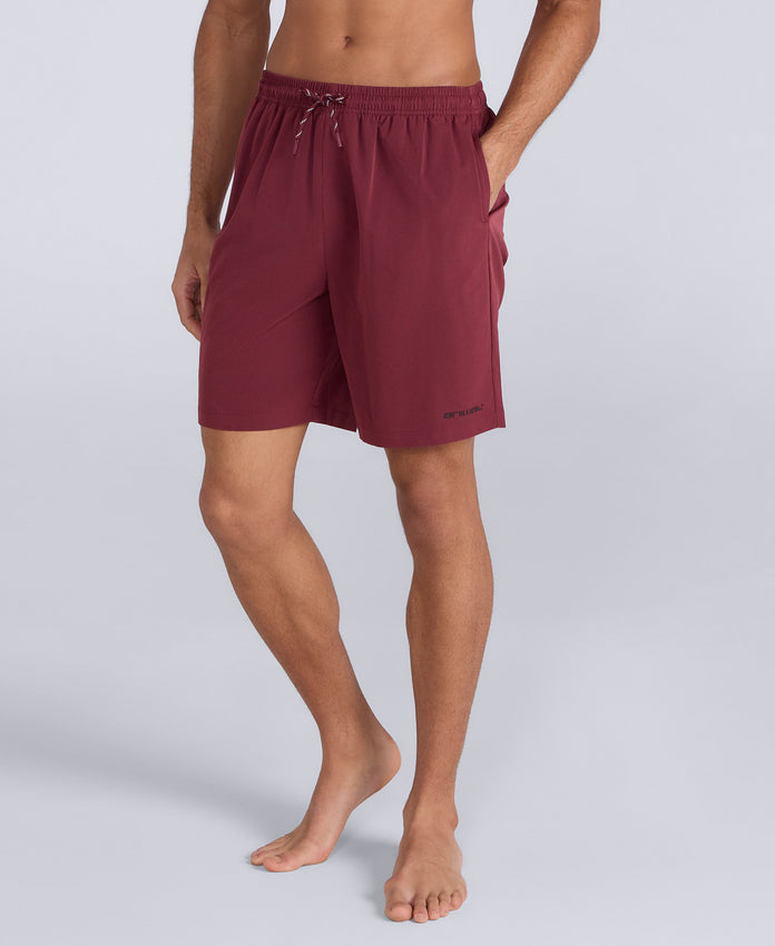 Reeva Mens Hybrid Swim Shorts - Burgundy