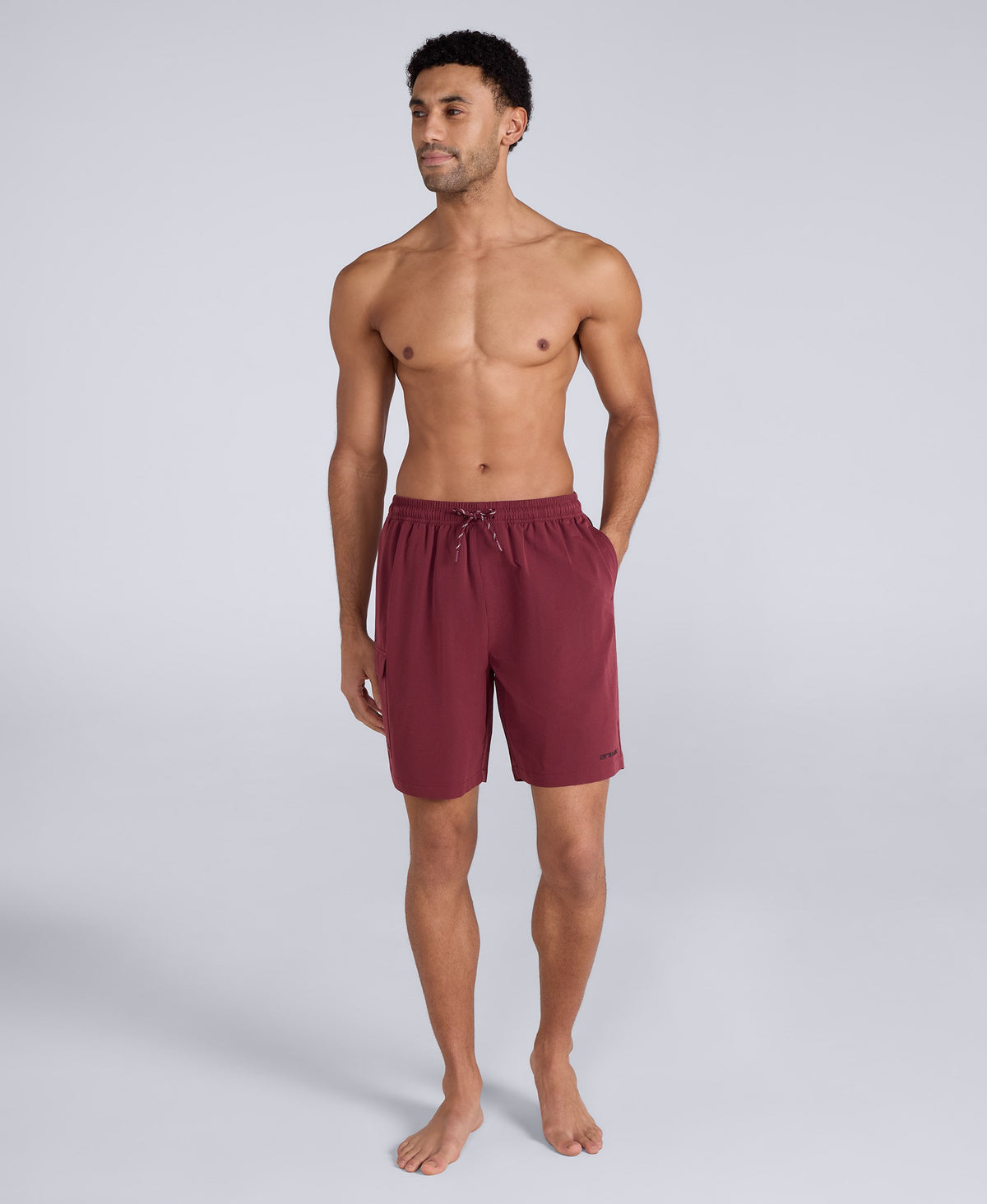 Reeva Mens Hybrid Swim Shorts - Burgundy
