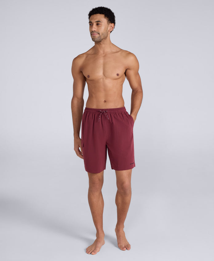 Reeva Mens Hybrid Swim Shorts - Burgundy