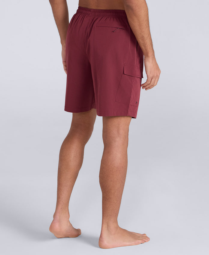 Reeva Mens Hybrid Swim Shorts - Burgundy