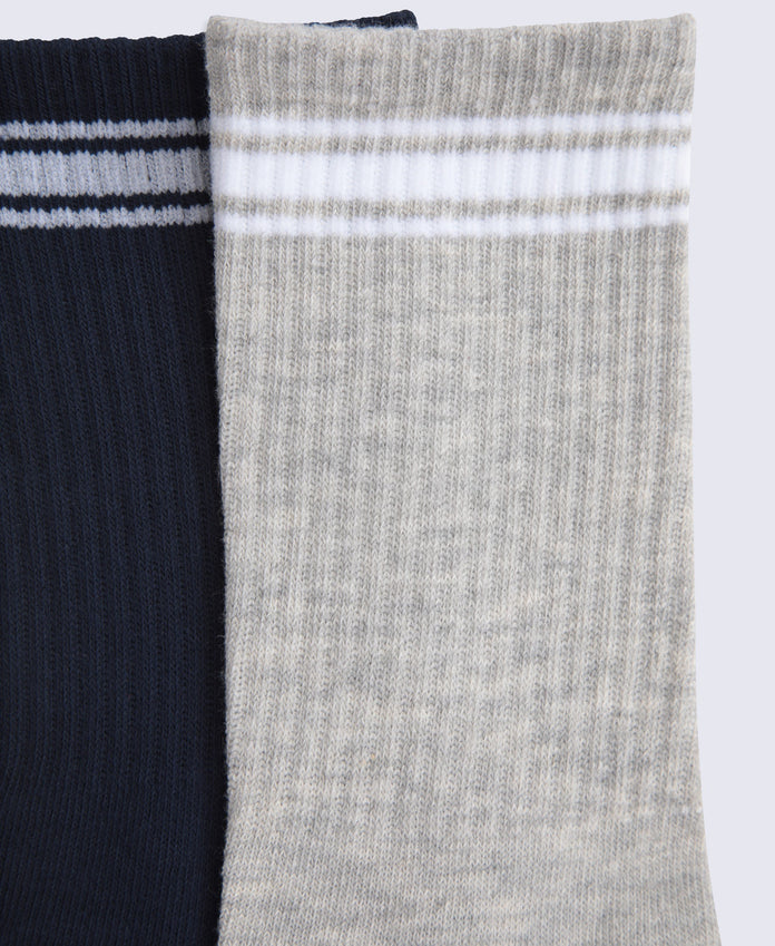 Active Mid Calf Socks - 2 Pack - Black