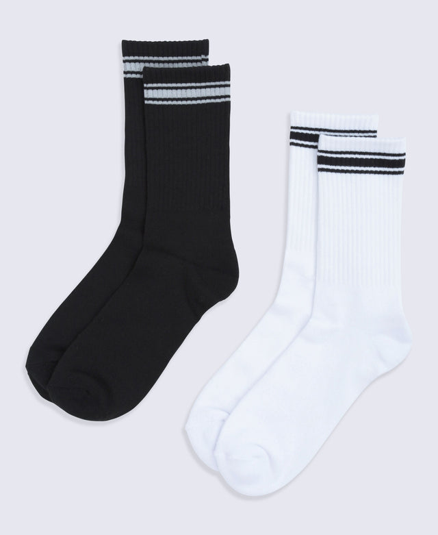 Active Mid Calf Socks - 2 Pack - White
