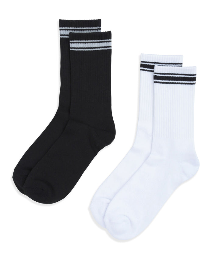 Active Mid Calf Socks - 2 Pack - White