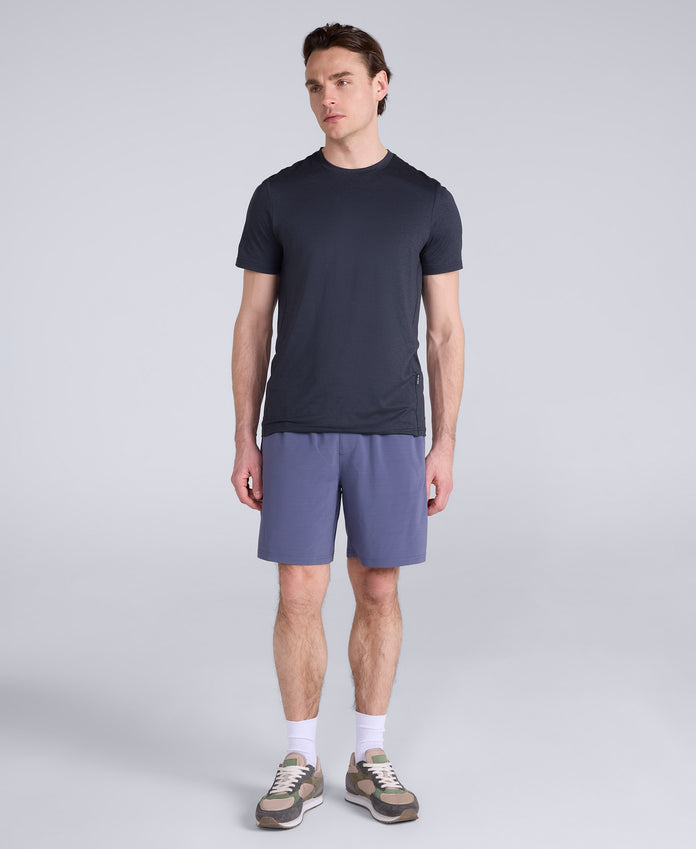 Albie Mens Stretch Active Shorts - Blue