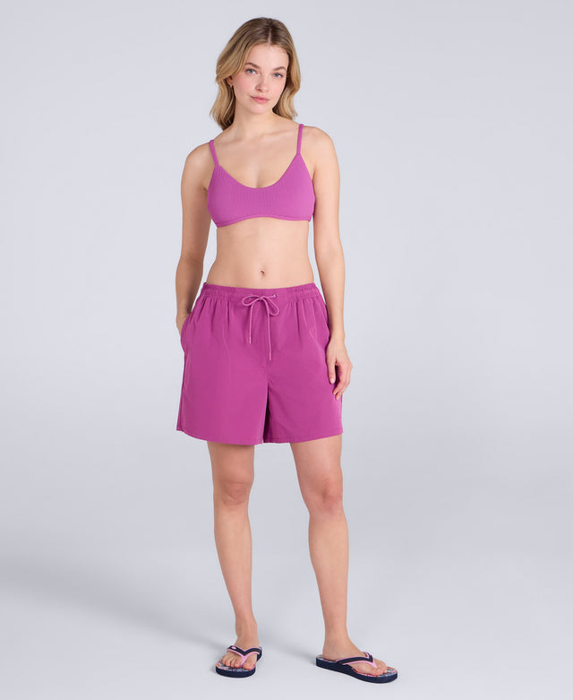 Reeva Womens Hybrid Swim Shorts - Purple
