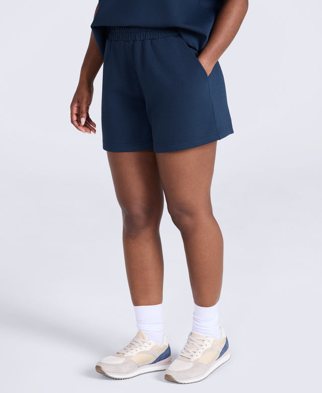 Cora Womens Travel Scuba Shorts - Navy