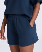 Cora Womens Travel Scuba Shorts - Navy