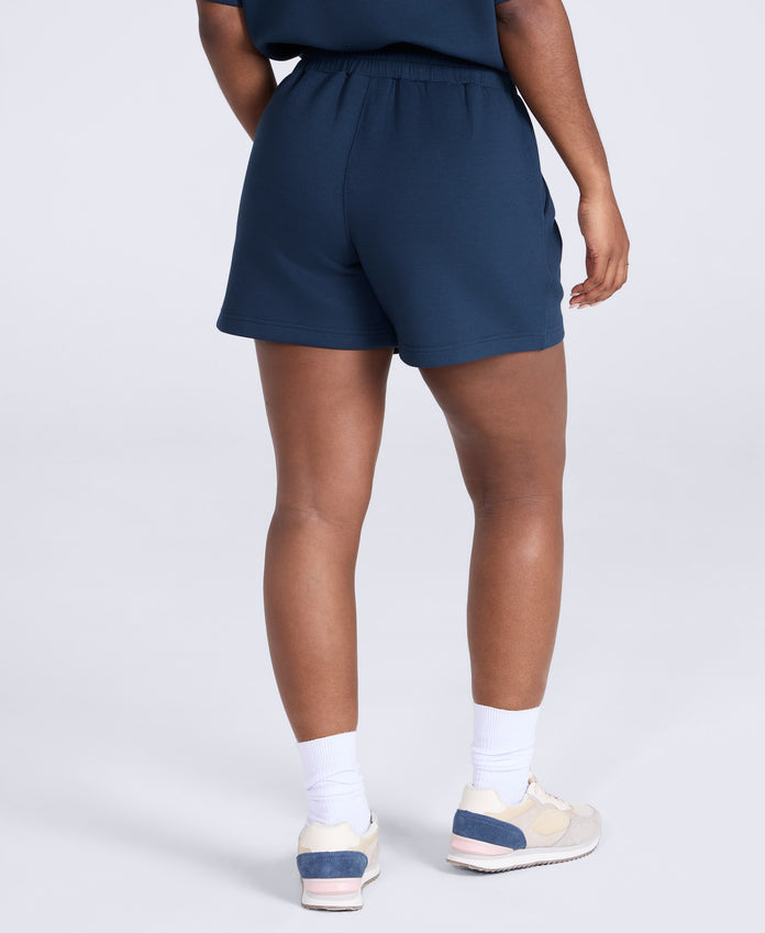 Cora Womens Travel Scuba Shorts - Navy