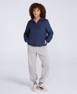 Animal Sunrise Womens Light Packable Travel Jacket - Navy