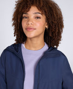 Animal Sunrise Womens Light Packable Travel Jacket - Navy