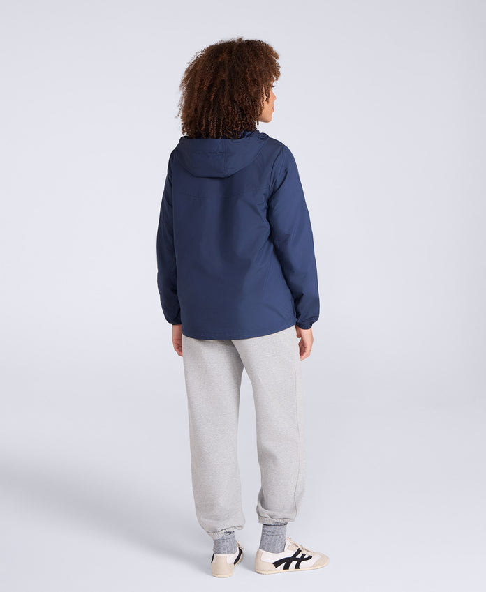 Animal Sunrise Womens Light Packable Travel Jacket - Navy