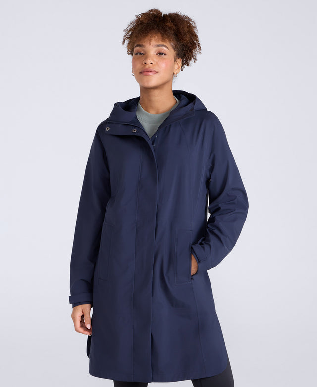 Mistral Womens Long Waterproof Jacket - Navy