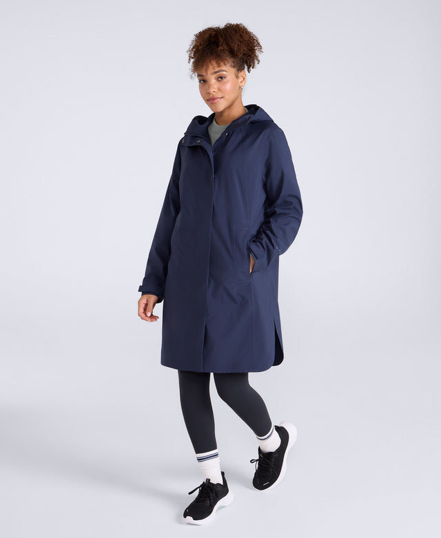 Mistral Womens Long Waterproof Jacket - Navy