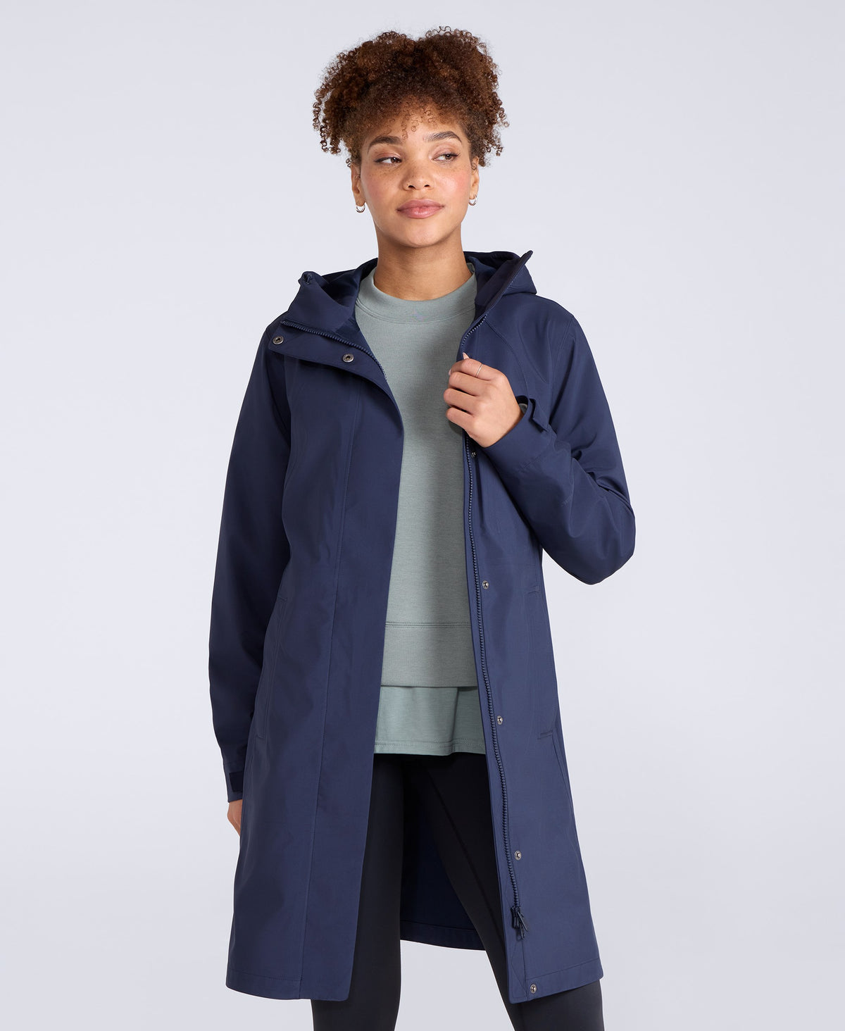 Mistral Womens Long Waterproof Jacket - Navy