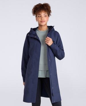 Mistral Womens Long Waterproof Jacket - Navy