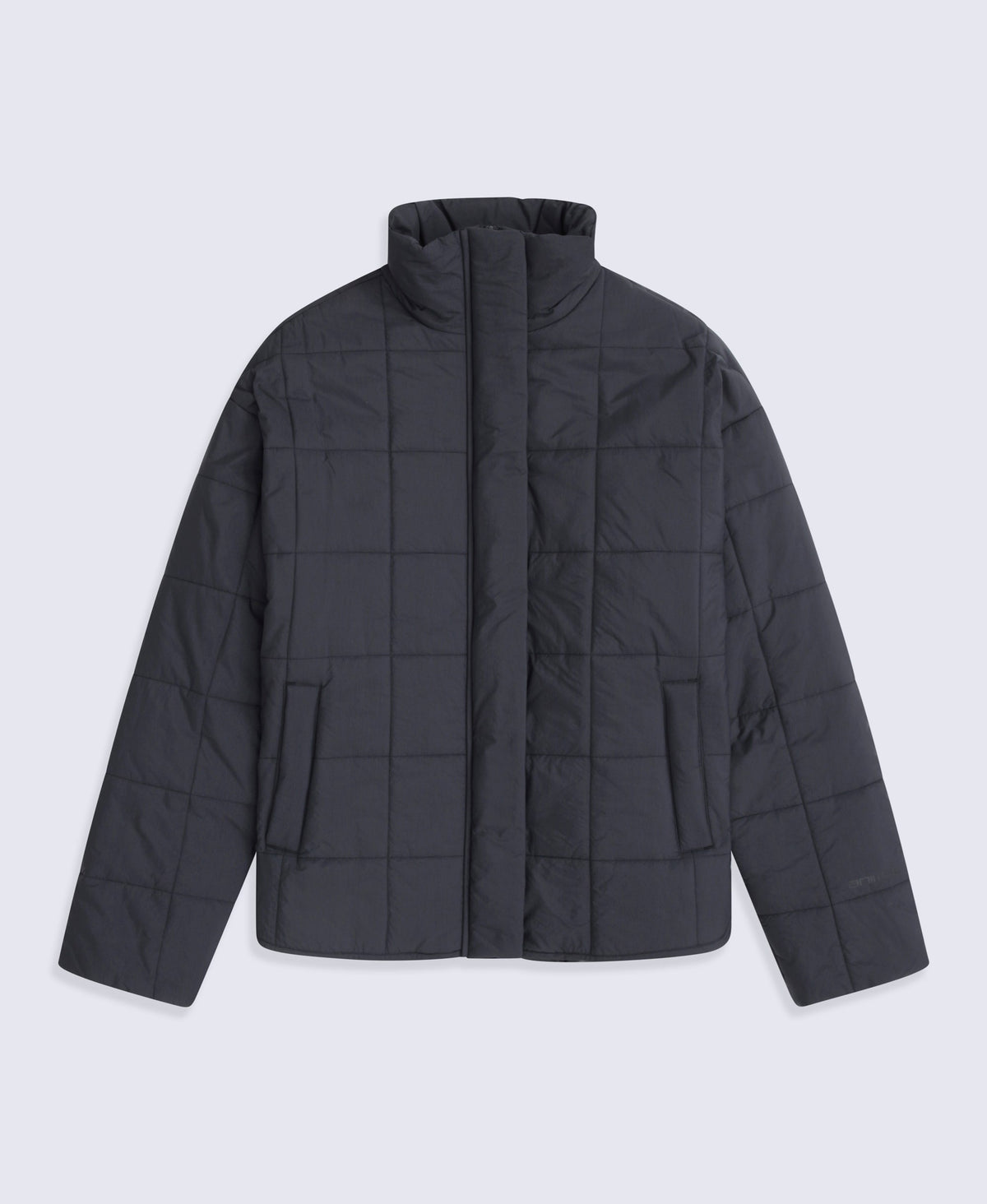 Nina Womens Grid Quilt Padded Jacket - Black