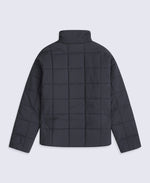 Nina Womens Grid Quilt Padded Jacket - Black