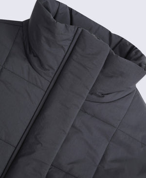 Nina Womens Grid Quilt Padded Jacket - Black