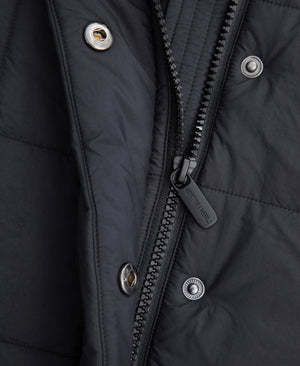 Nina Womens Grid Quilt Padded Jacket - Black
