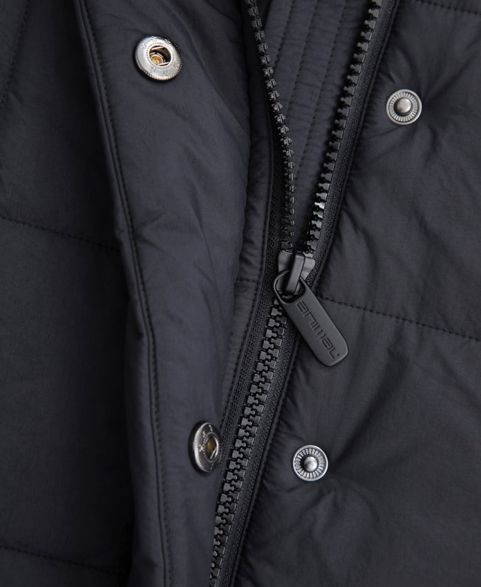 Nina Womens Grid Quilt Padded Jacket - Black