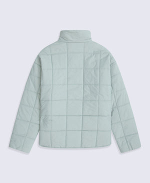Nina Womens Grid Quilt Padded Jacket - Mint